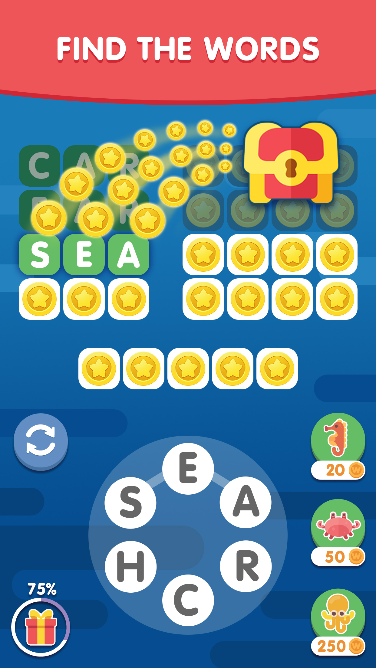 اسکرین شات 1 بازی Word Search Sea: Puzzle Game