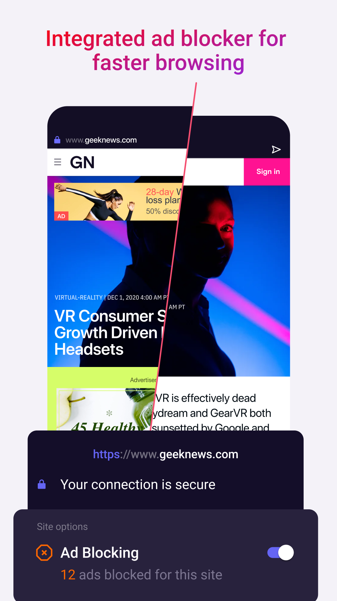 اسکرین شات 3 برنامه Opera Touch