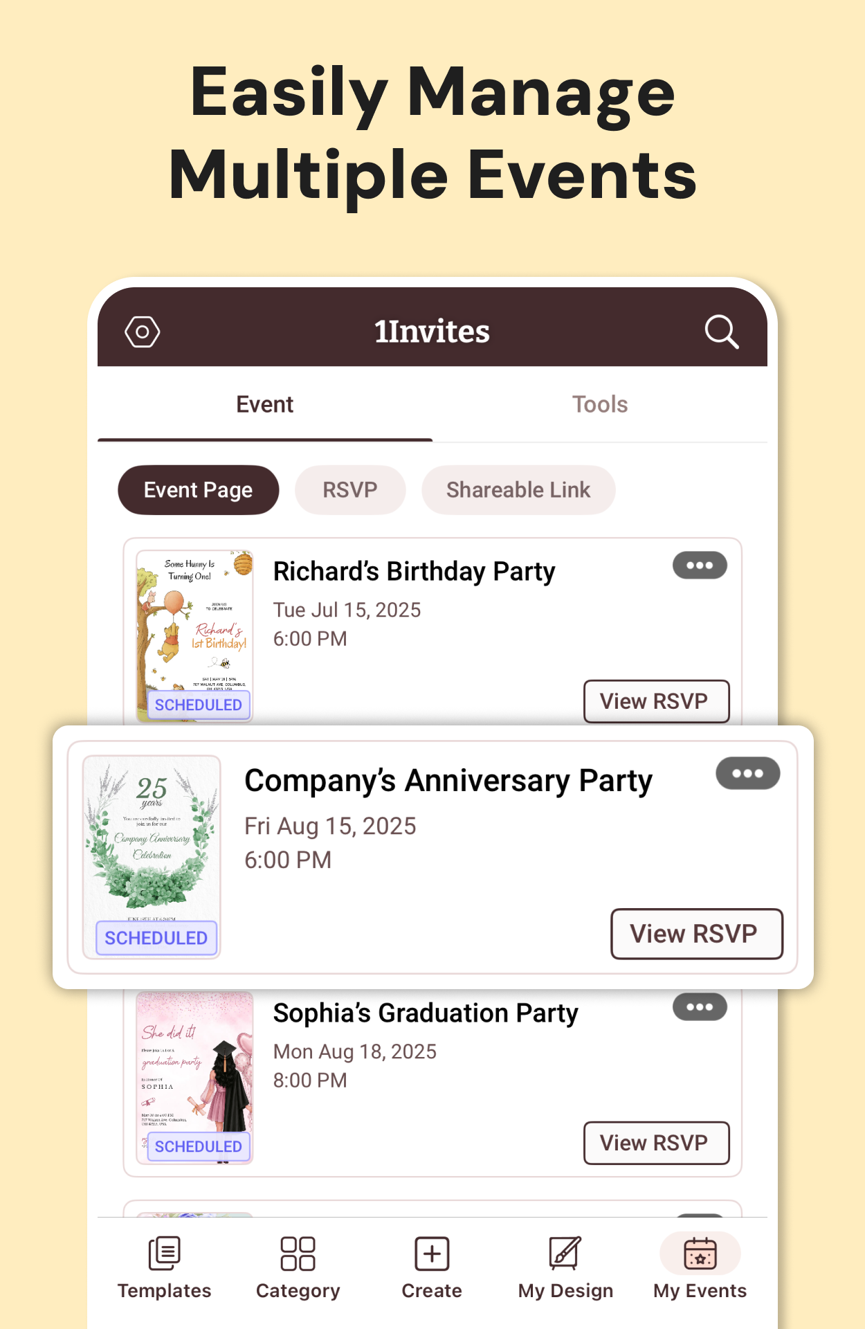 اسکرین شات 7 برنامه Invitation Maker & RSVP Cards