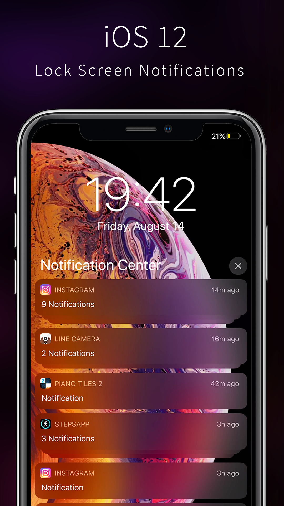 اسکرین شات 1 برنامه OS16 Lockscreen for iphone 14