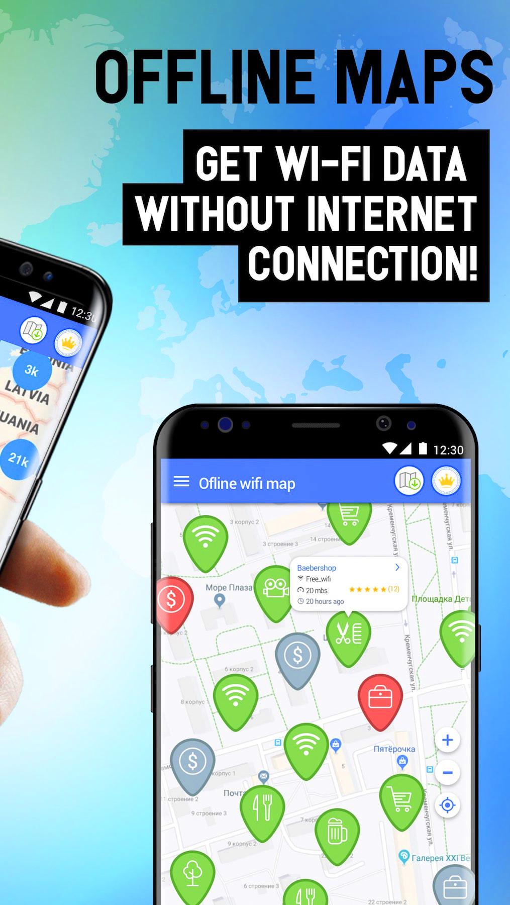 اسکرین شات 2 برنامه WiFi App: passwords, hotspots