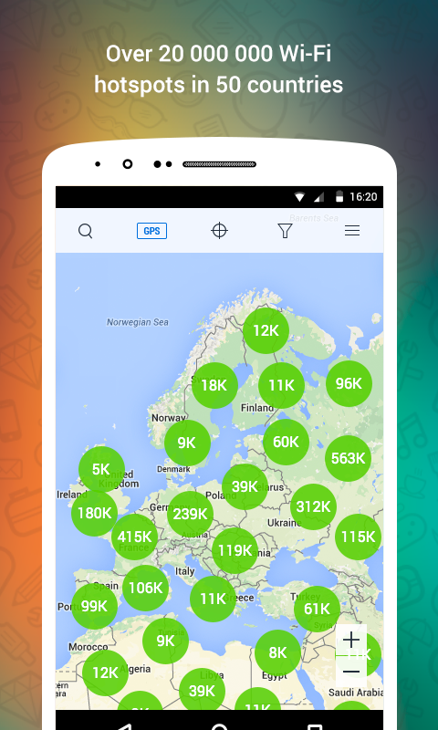 اسکرین شات 2 برنامه WiFi: passwords, hotspots