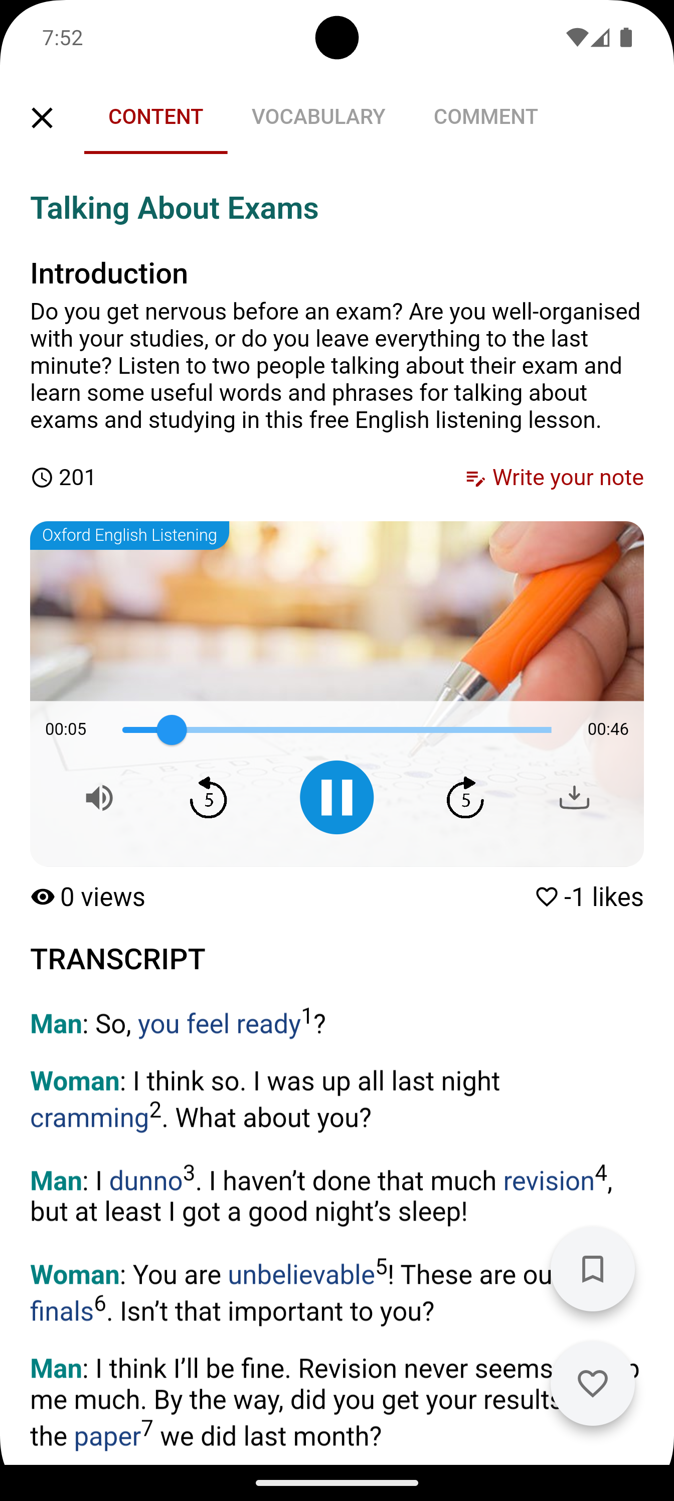 اسکرین شات 5 برنامه English Listening - 6mins