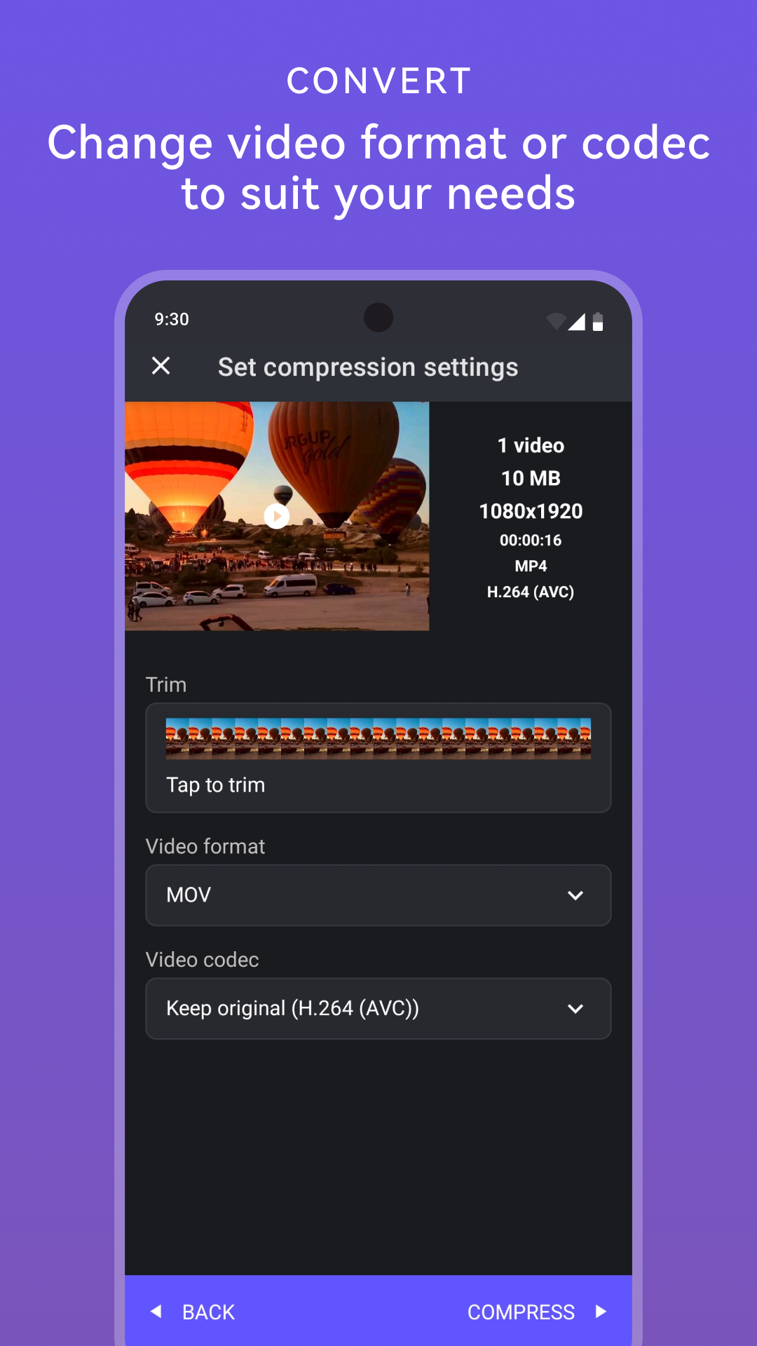 اسکرین شات 6 برنامه Panda Video Compress & Convert