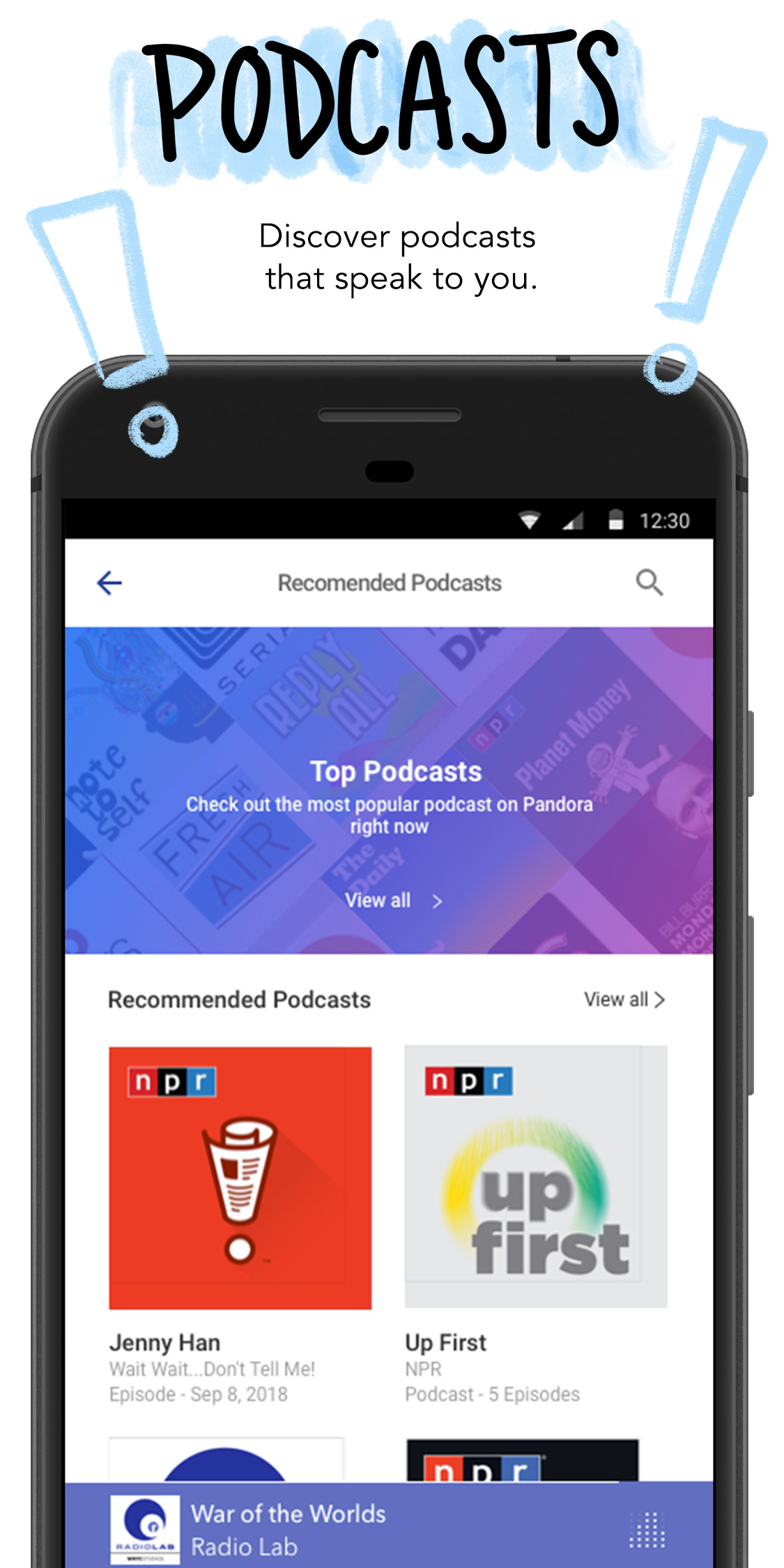 اسکرین شات 5 برنامه Pandora - Music & Podcasts