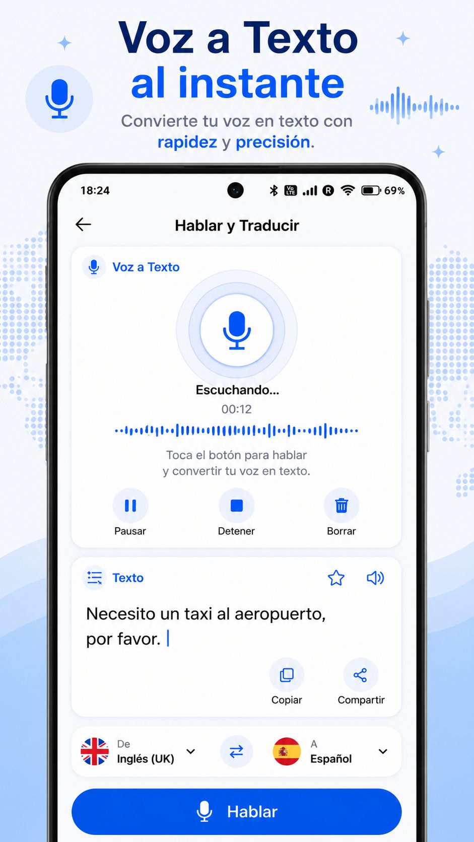 اسکرین شات 7 برنامه Traductor Voz: 100+ Idiomas