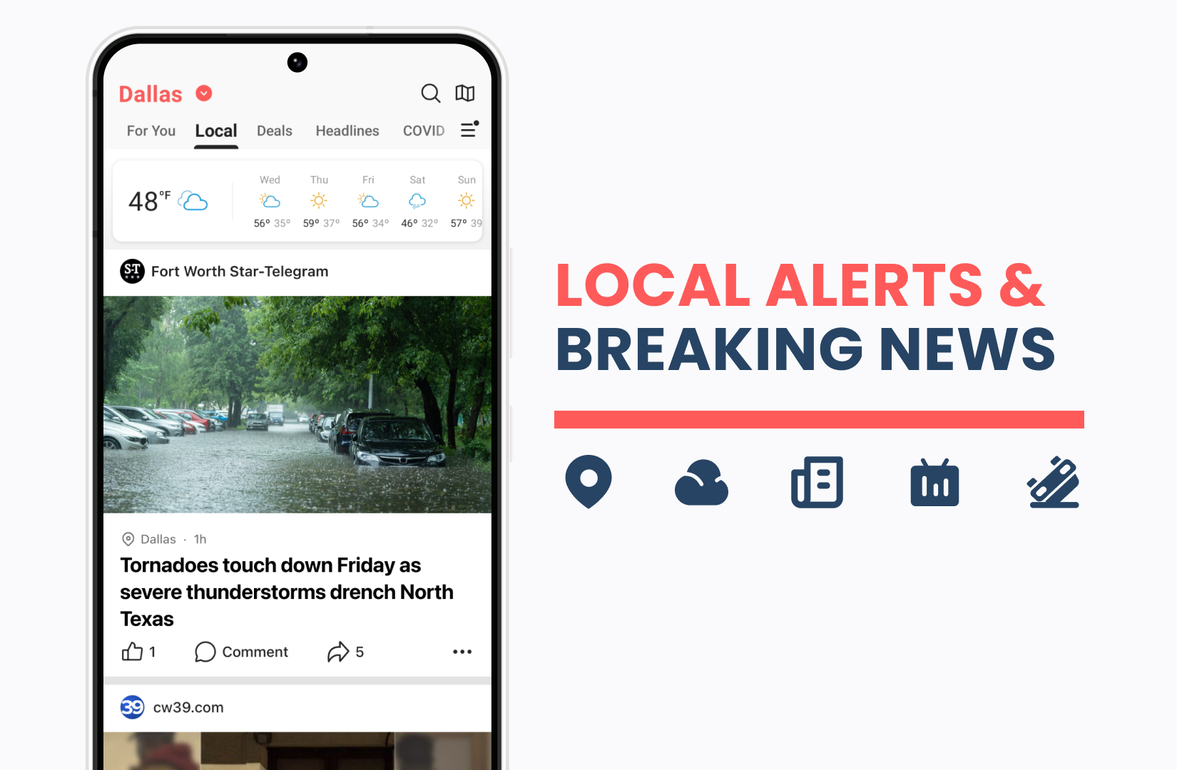 اسکرین شات 1 برنامه NewsBreak: Local News & Alerts