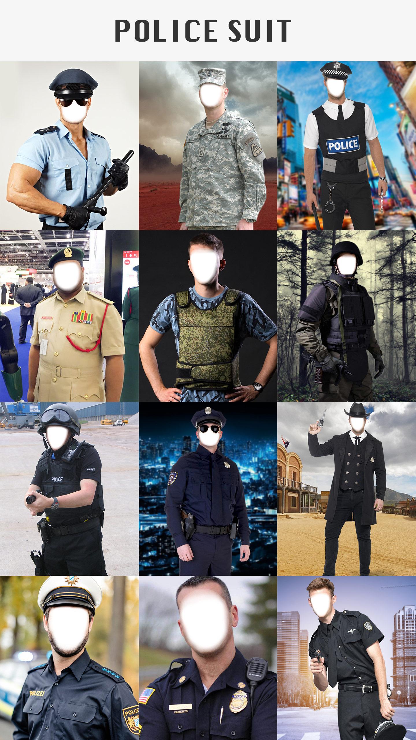اسکرین شات 1 برنامه Police Photo Editor Suit Dress