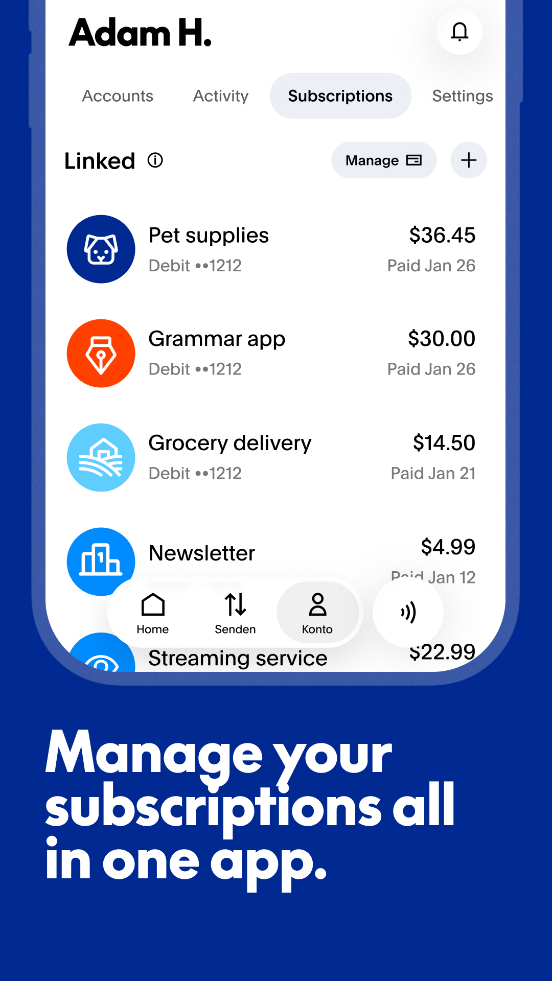 اسکرین شات 5 برنامه PayPal - Pay, Send, Save