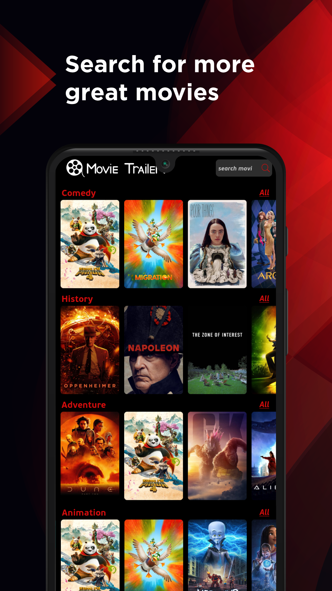 اسکرین شات 5 برنامه Movie Trailers