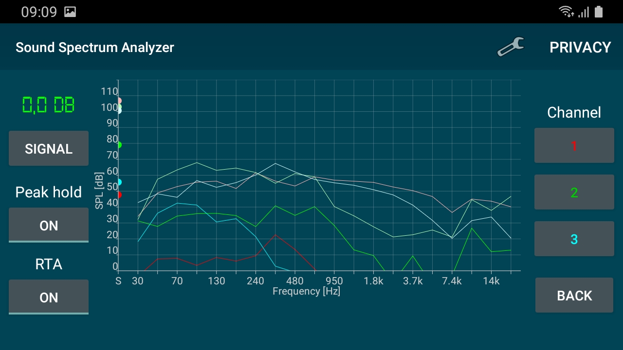 اسکرین شات 3 برنامه Sound Spectrum Analyzer