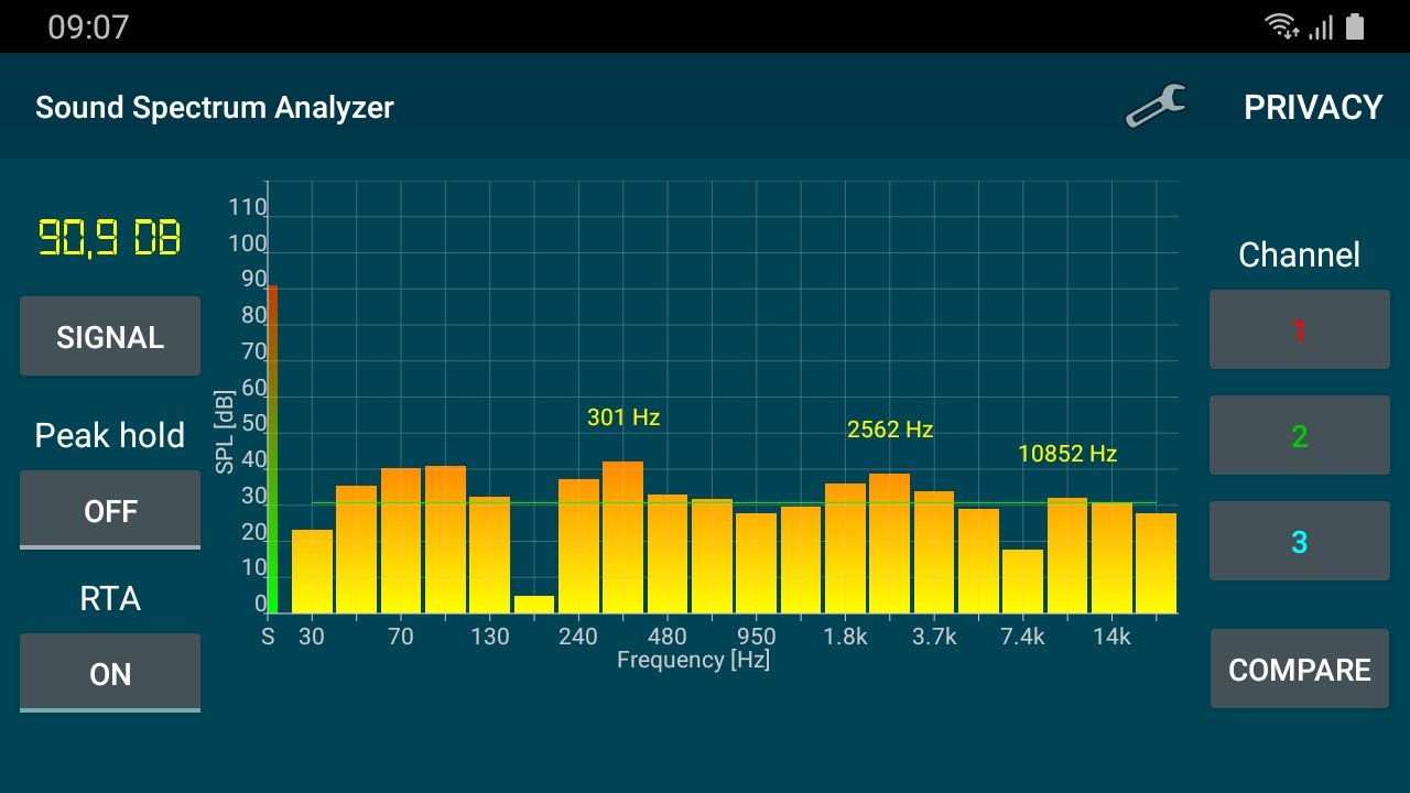 اسکرین شات 1 برنامه Sound Spectrum Analyzer