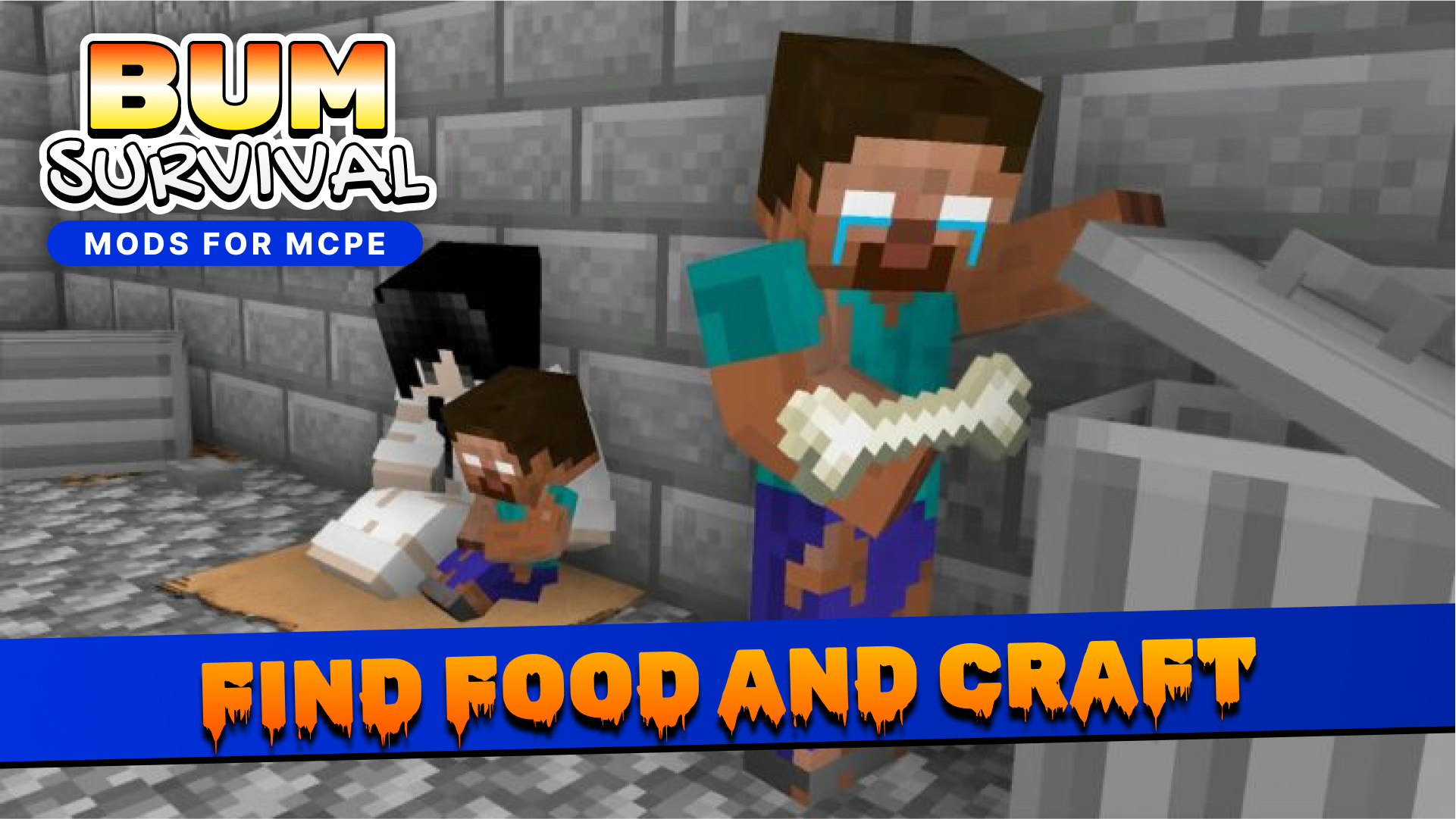 اسکرین شات 2 برنامه Bum Survival for MCPE