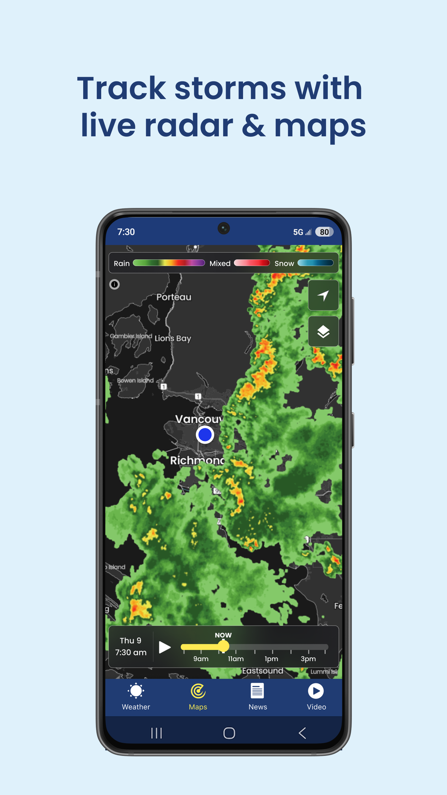 اسکرین شات 2 برنامه The Weather Network