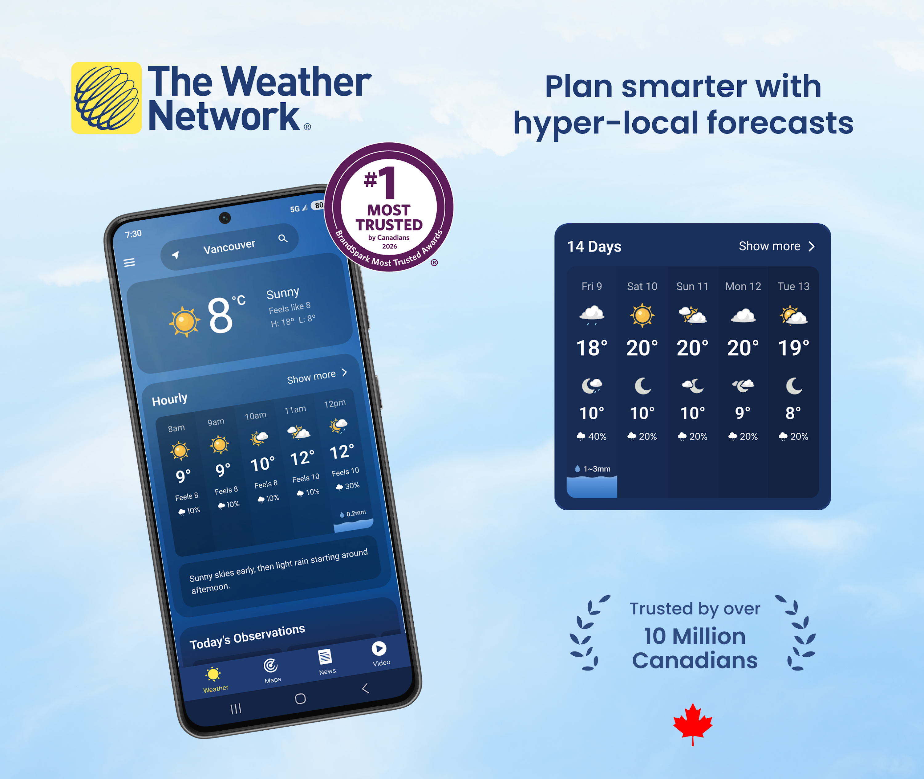 اسکرین شات 1 برنامه The Weather Network