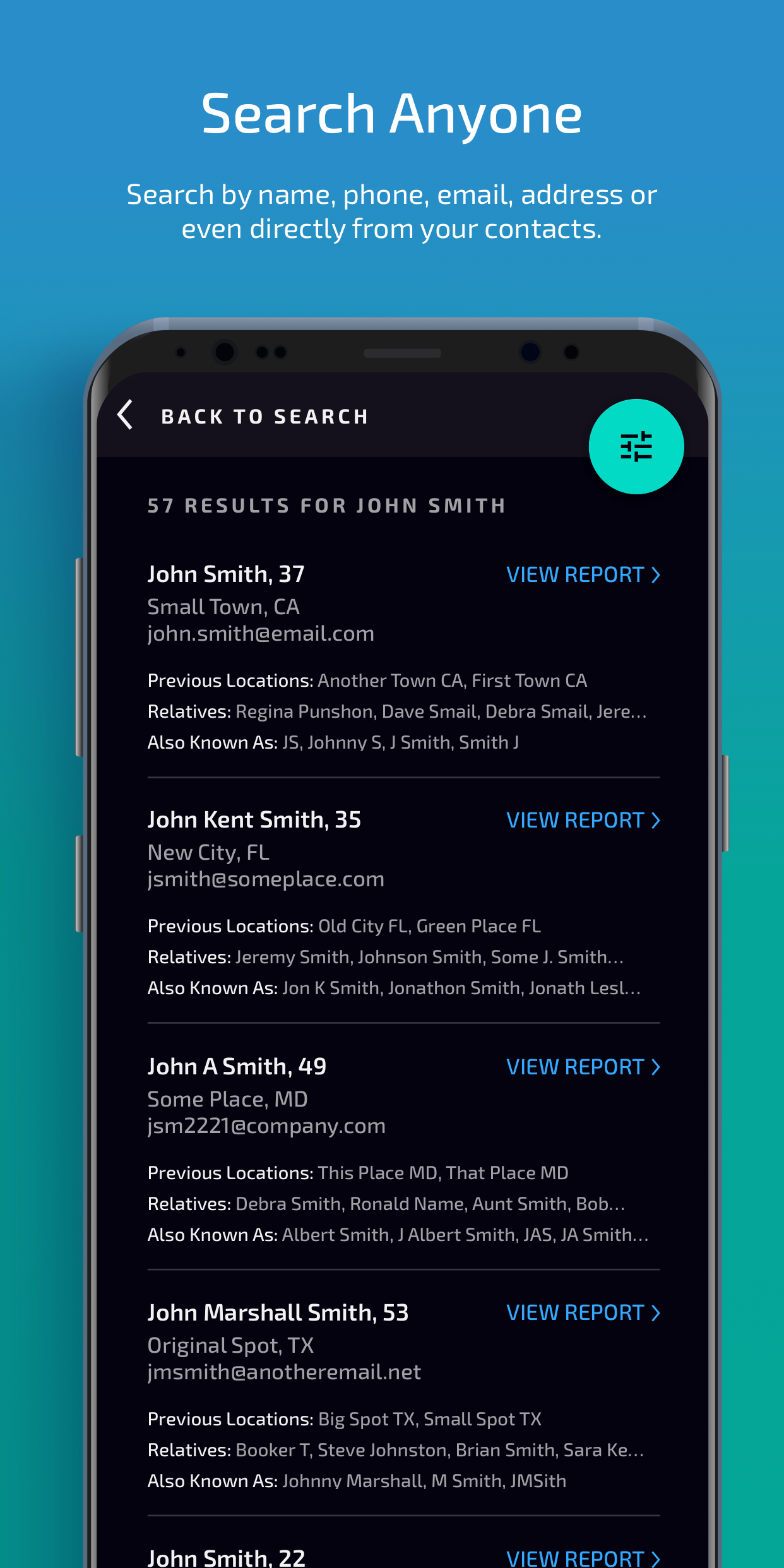 اسکرین شات 2 برنامه PeopleFinders: People Search