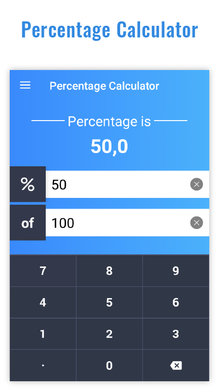 اسکرین شات 1 برنامه Percentage Calculator of Marks