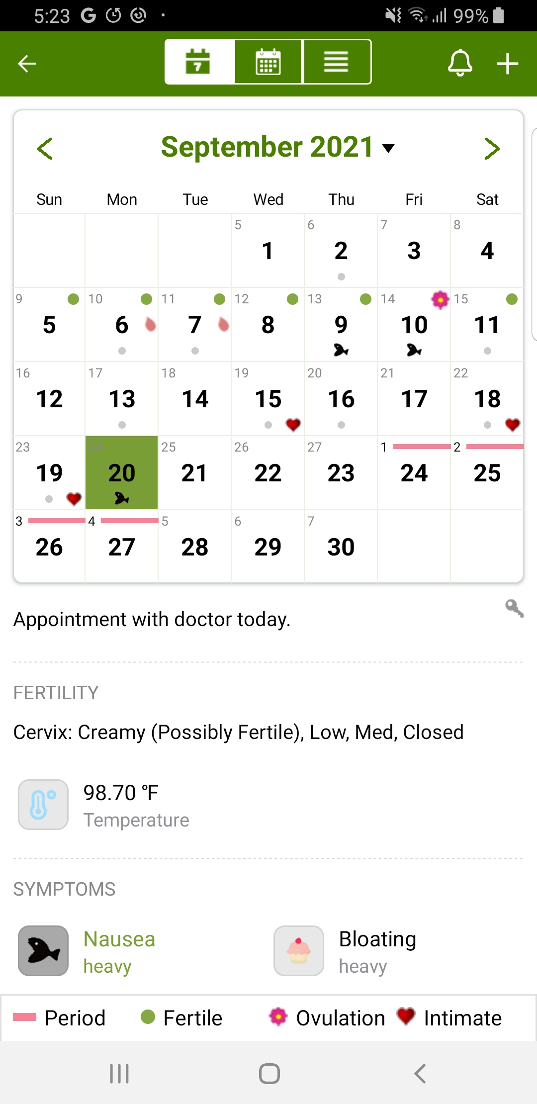 اسکرین شات 3 برنامه Period Tracker