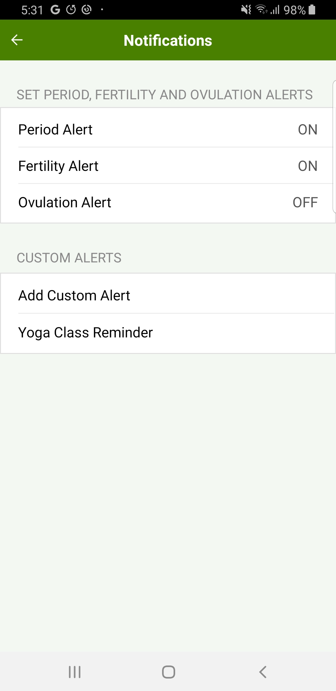 اسکرین شات 6 برنامه Period Tracker