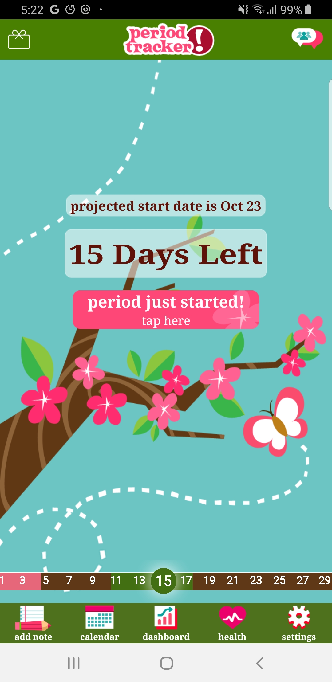 اسکرین شات 1 برنامه Period Tracker