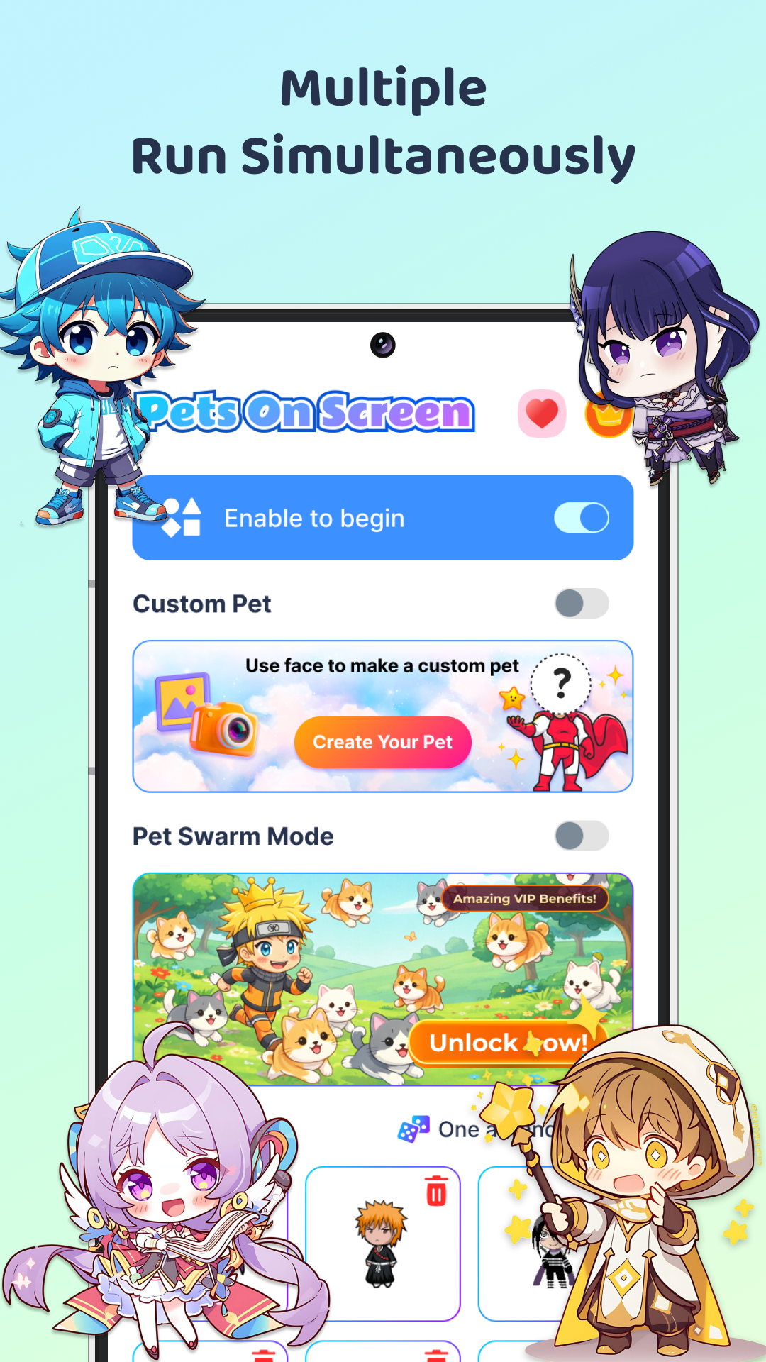 اسکرین شات 1 برنامه Live Anime Shimeji Pets
