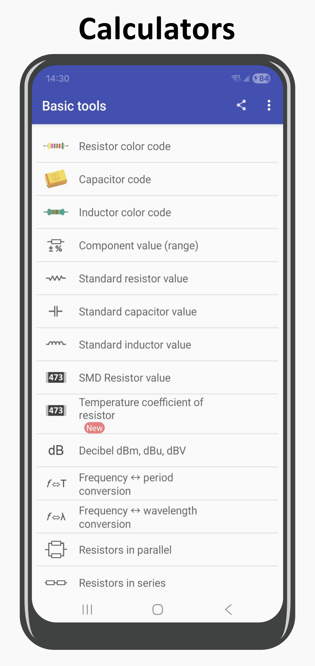 اسکرین شات 2 برنامه Electronics Toolbox