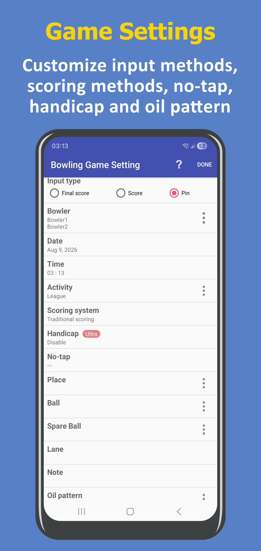 اسکرین شات 2 برنامه My Bowling Scoreboard