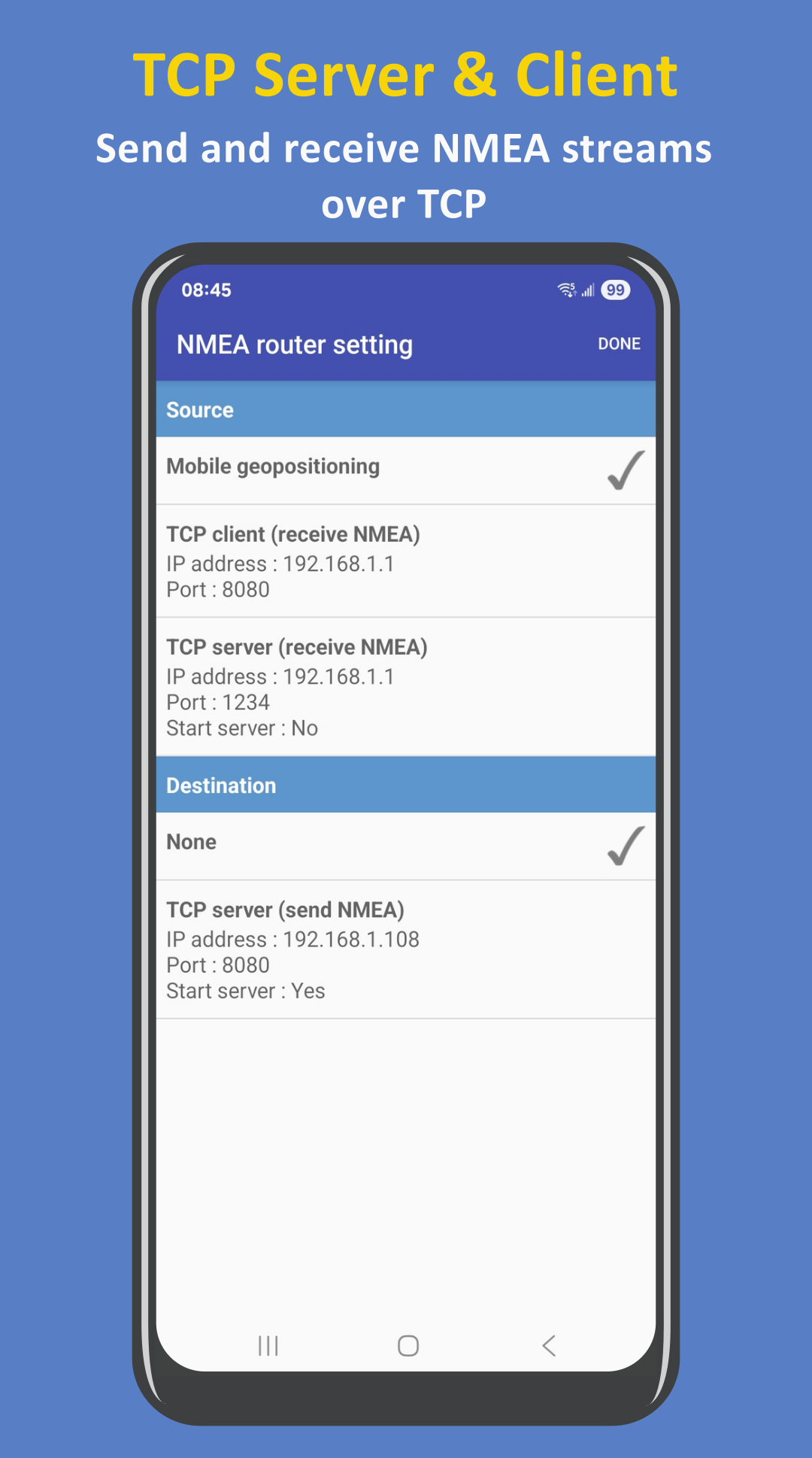 اسکرین شات 2 برنامه NMEA Tools