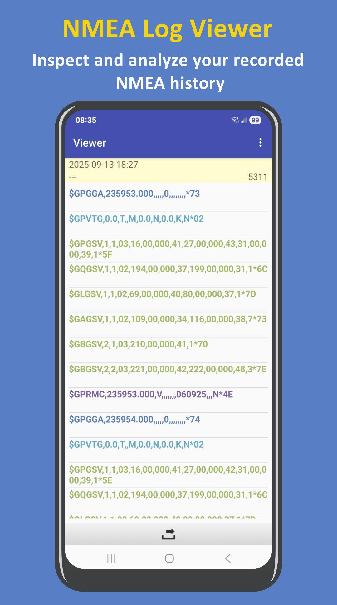 اسکرین شات 3 برنامه NMEA Tools