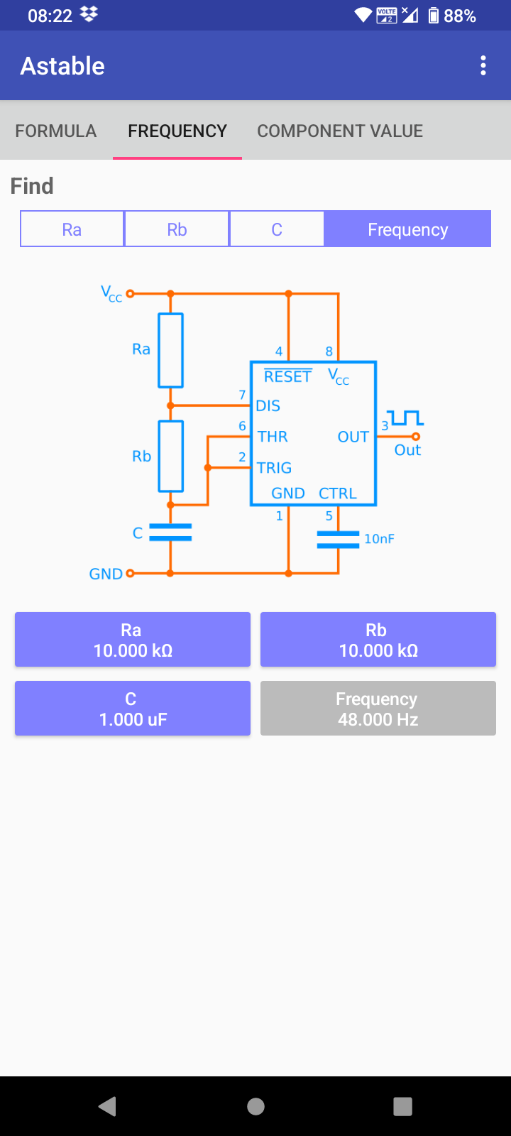 اسکرین شات 3 برنامه Timer IC 555 Calculator