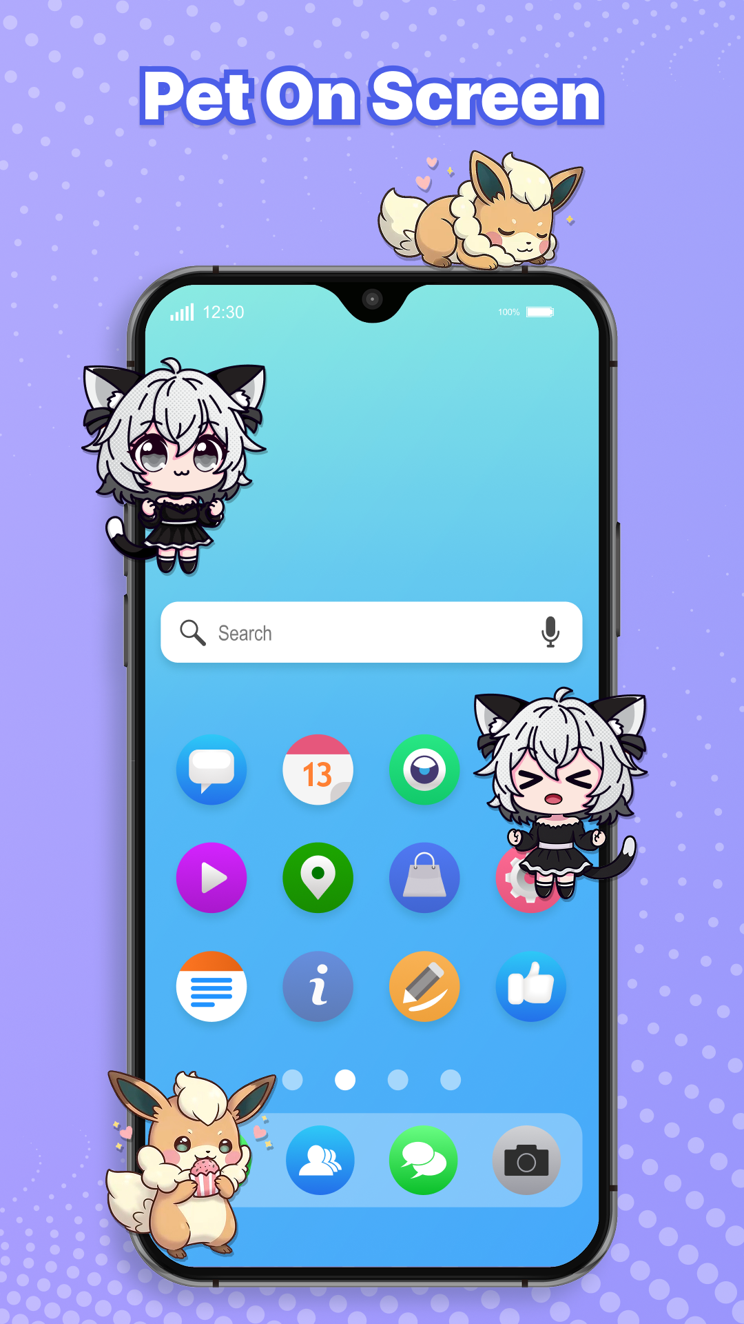 اسکرین شات 1 برنامه Pet Pals - Anime Fun on Screen