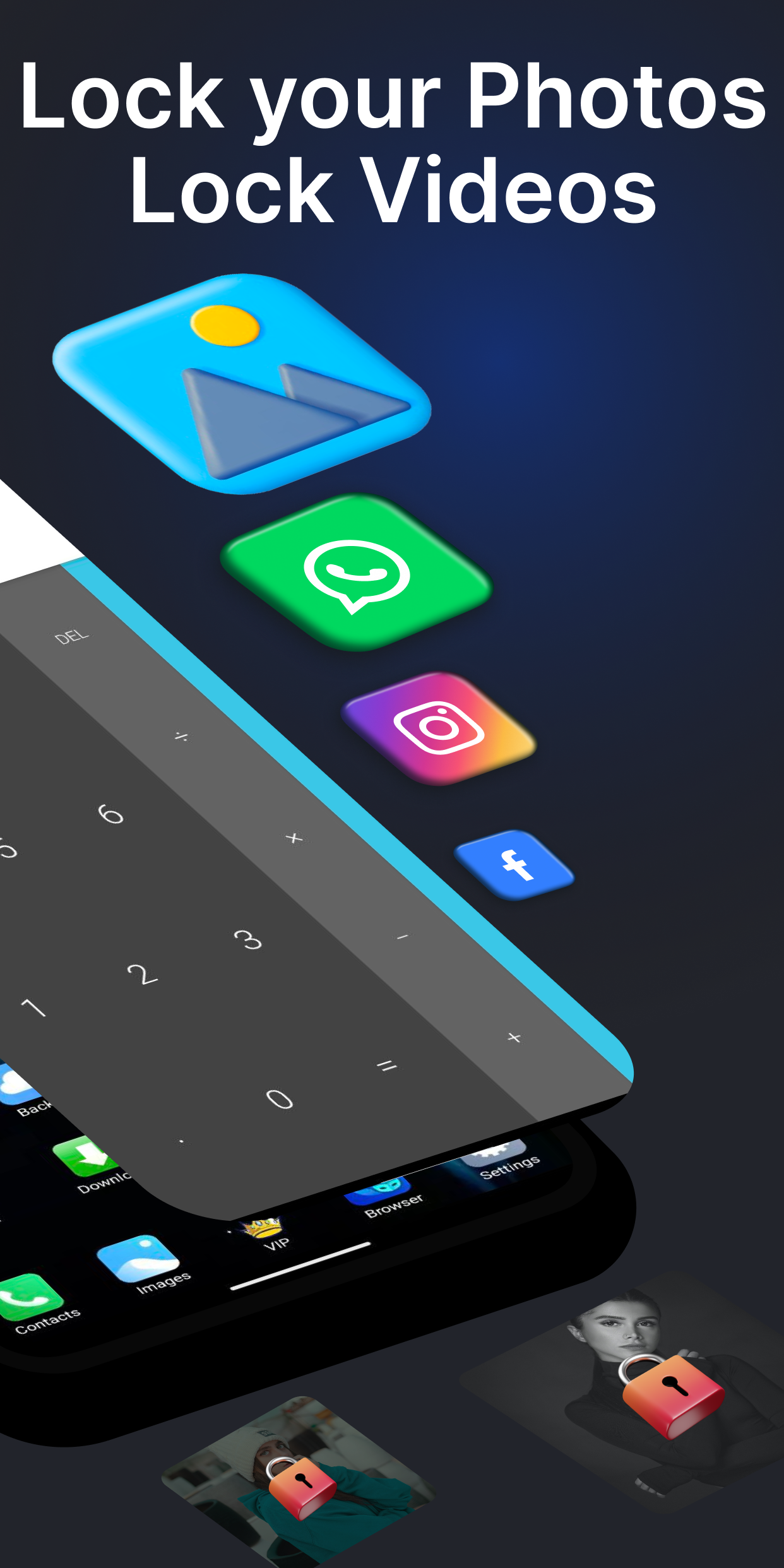 اسکرین شات 2 برنامه Calculator Lock Hide App Photo