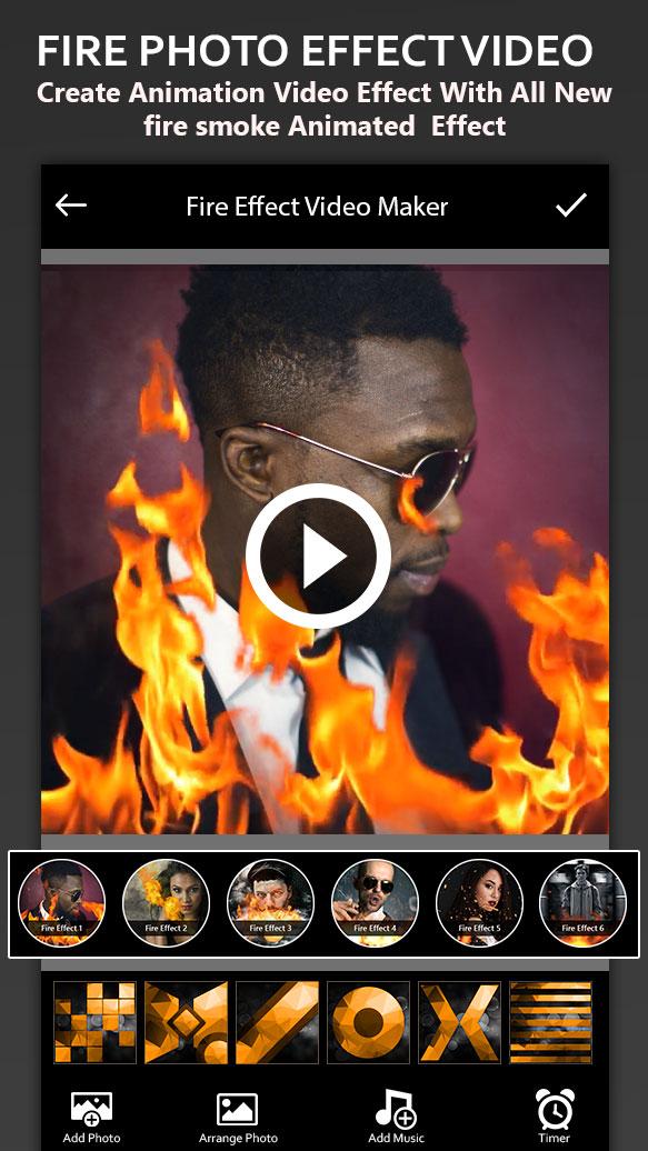 اسکرین شات 1 برنامه Fire Photo Effect Video Maker