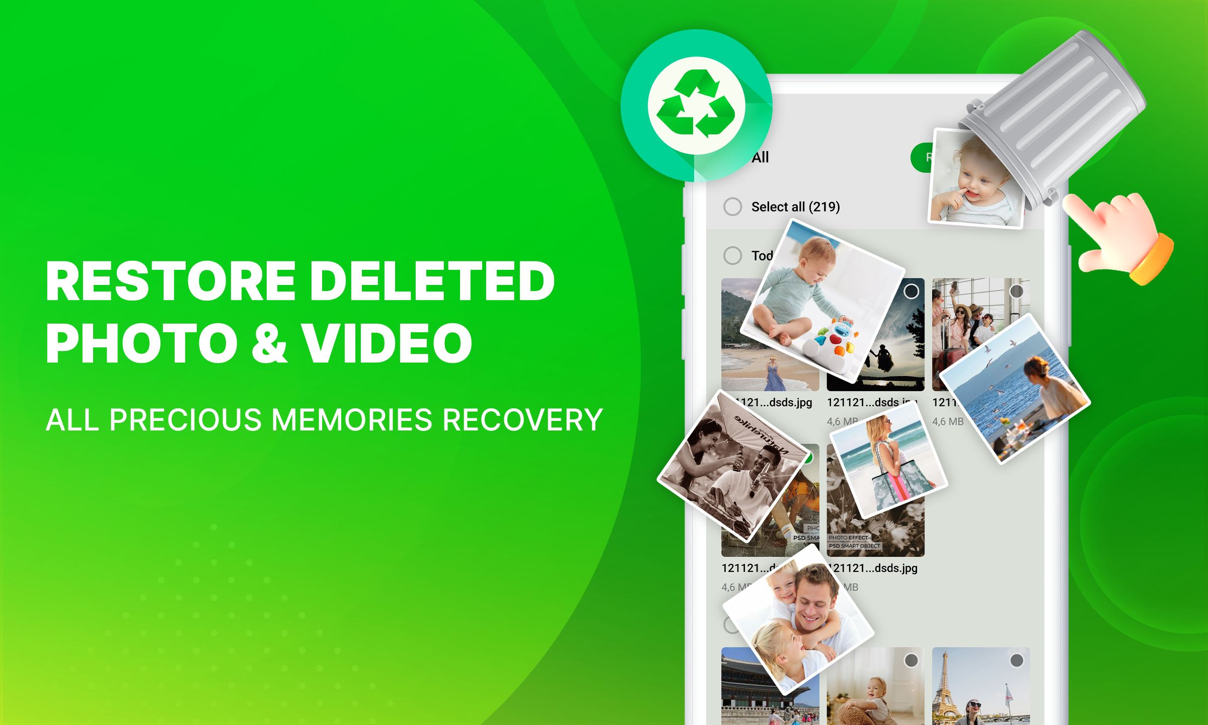 اسکرین شات 1 برنامه All File Recovery: Photo Video