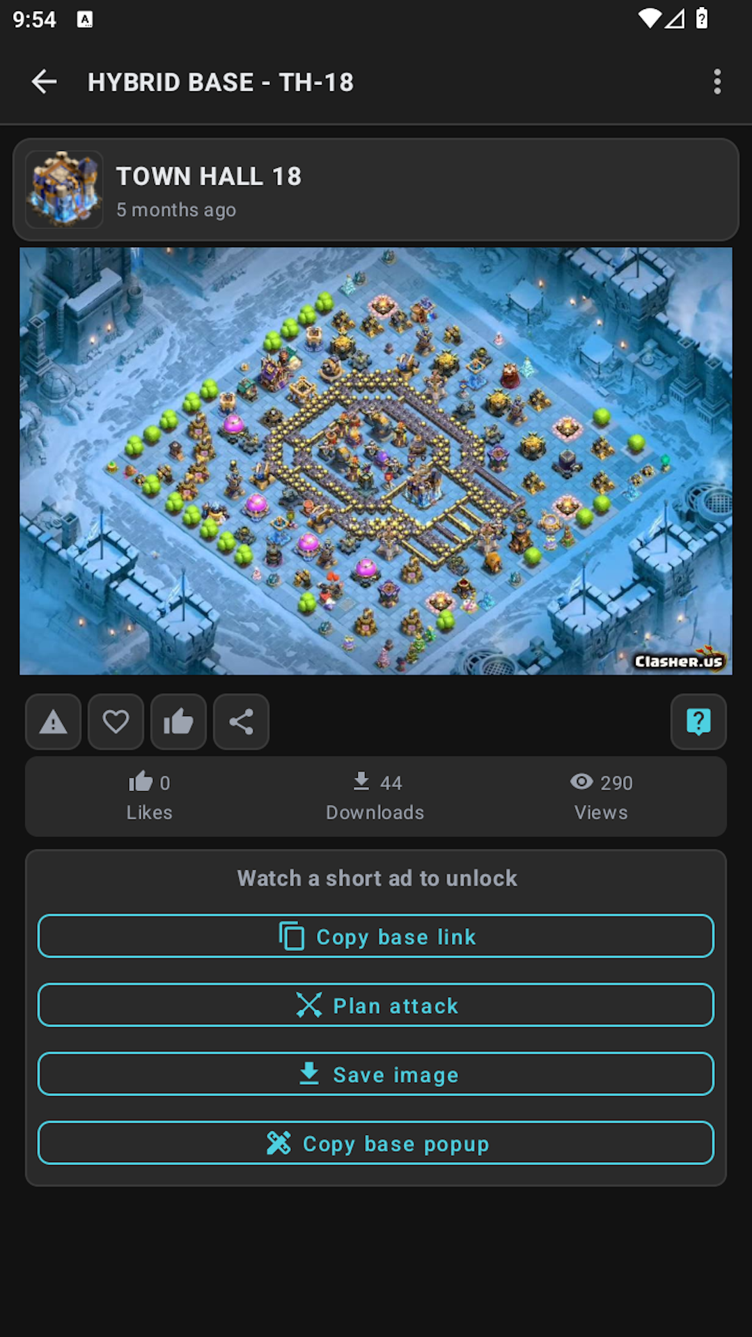 اسکرین شات 1 برنامه Clash Clans of Maps:clasher.us