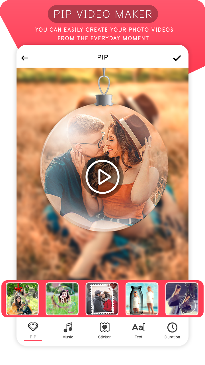 اسکرین شات 2 برنامه PIP Video Photo Video Maker