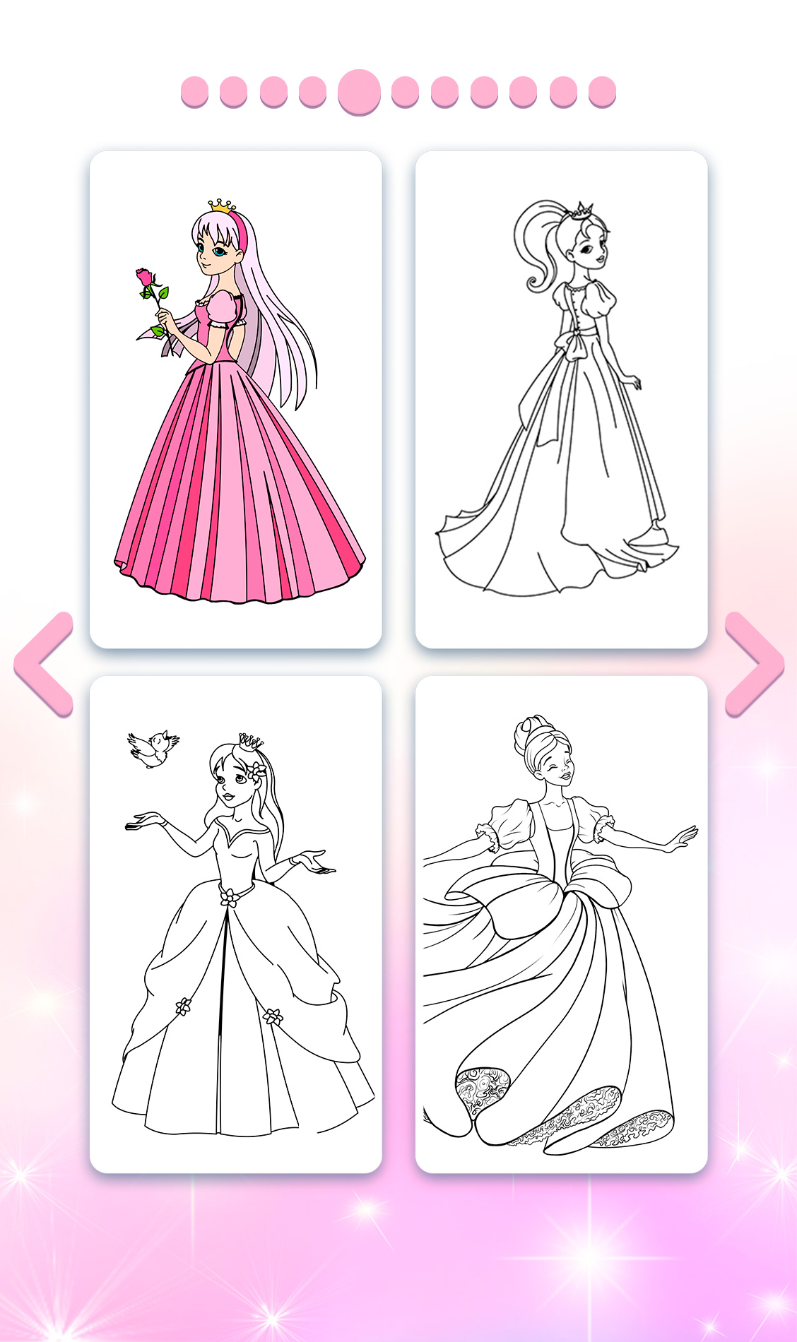 اسکرین شات 2 برنامه Princess Coloring by Number