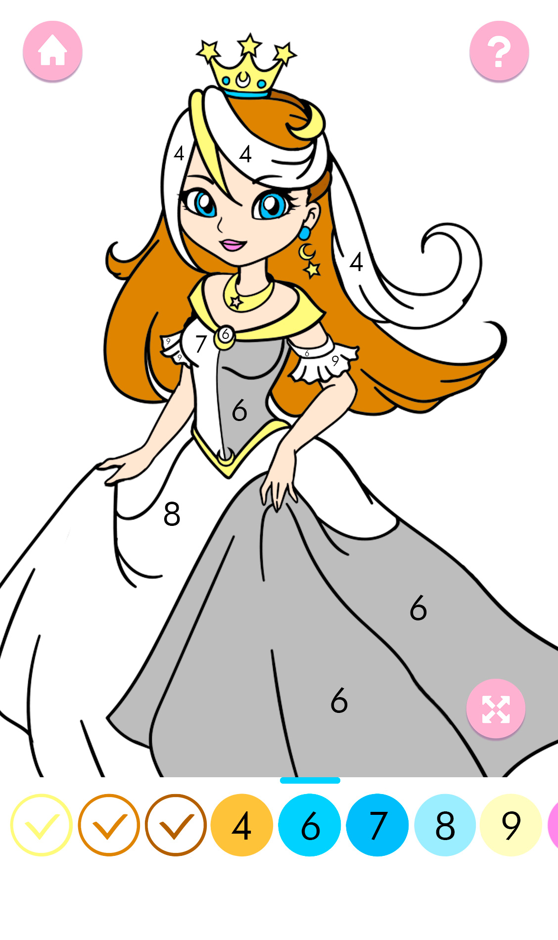 اسکرین شات 4 برنامه Princess Coloring by Number