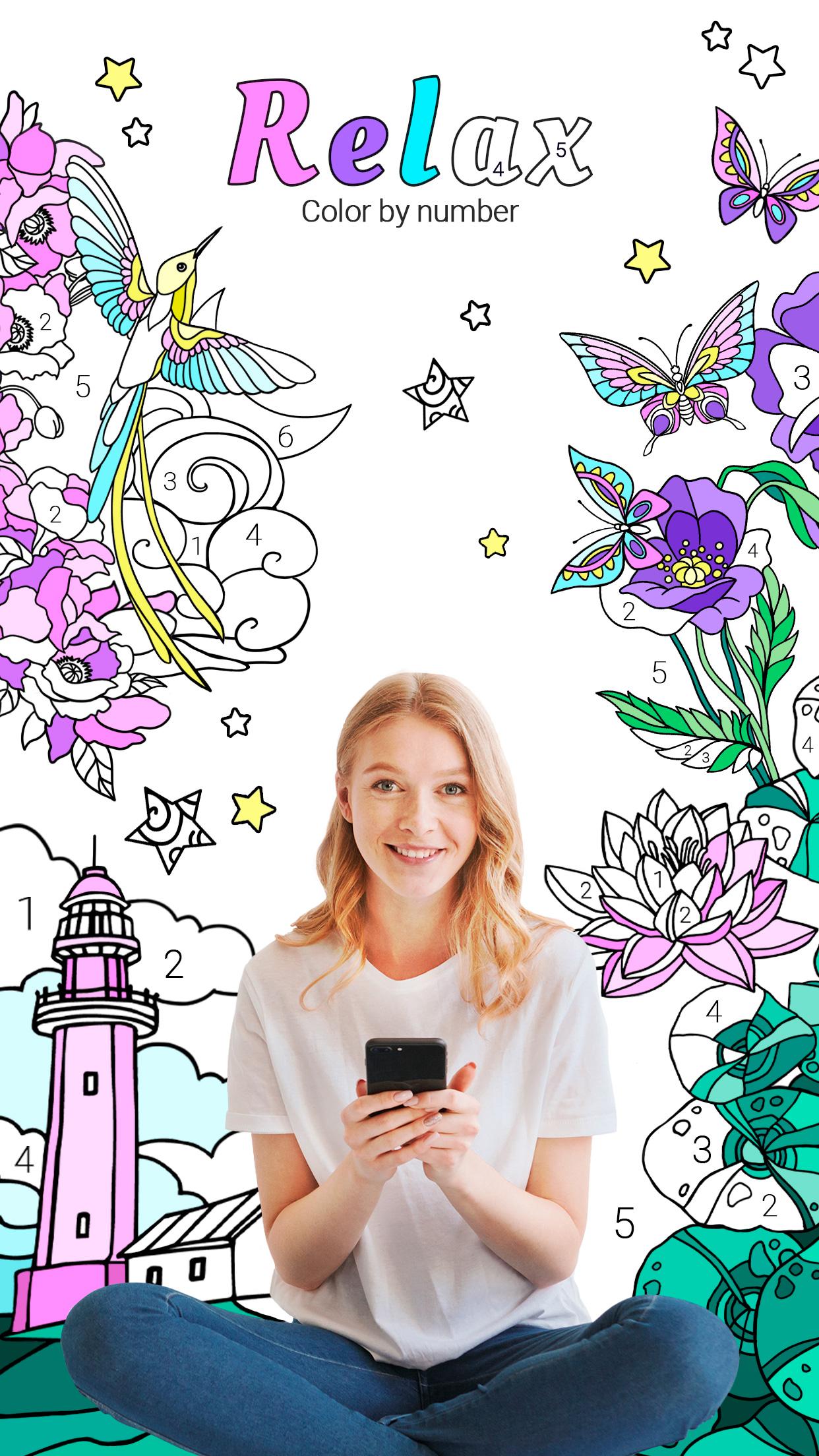 اسکرین شات 1 برنامه Relax Color by Number Game