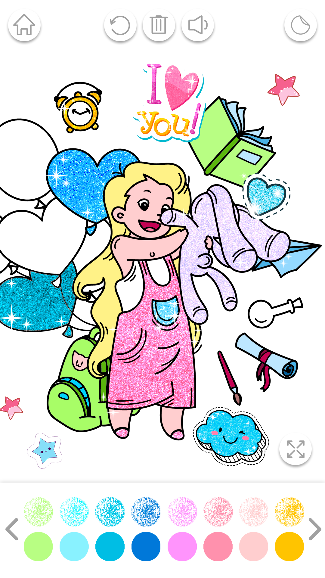 اسکرین شات 4 برنامه Kawaii Coloring Book Glitter