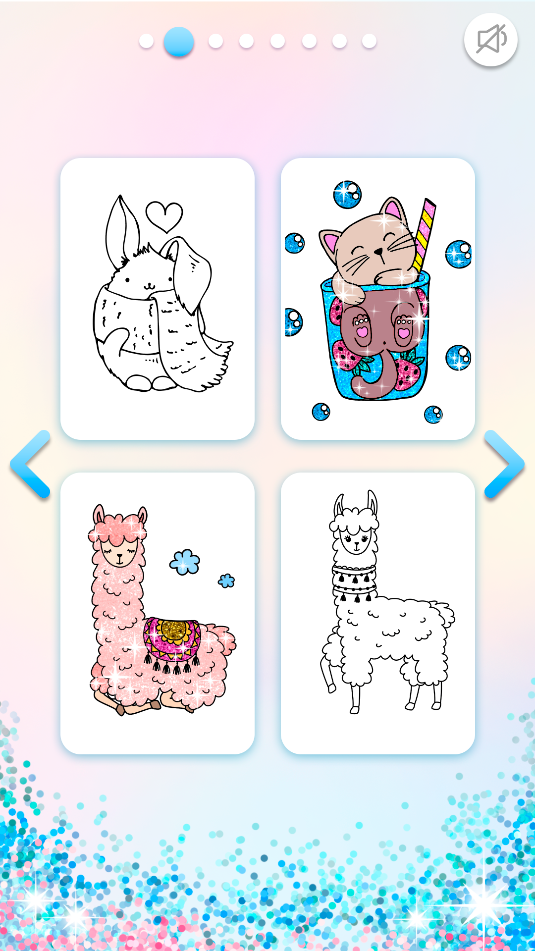 اسکرین شات 3 برنامه Kawaii Coloring Book Glitter
