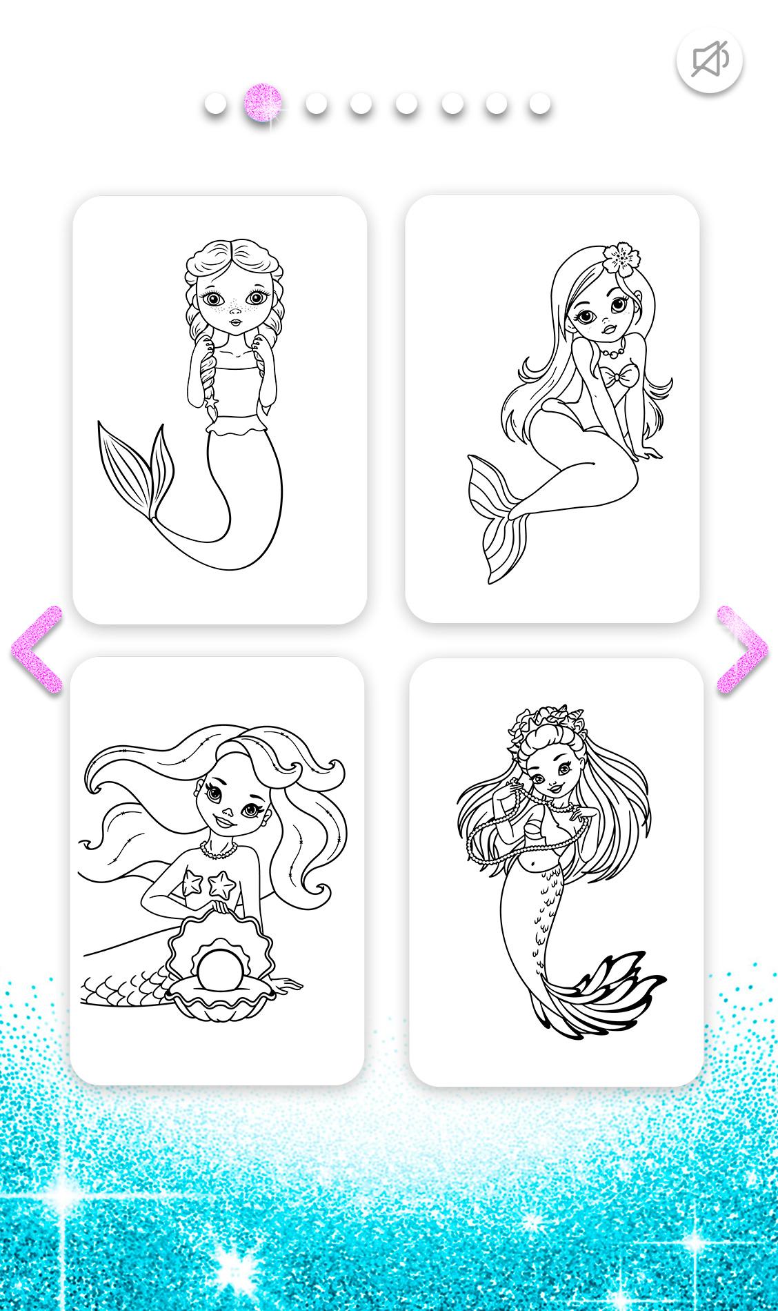 اسکرین شات 3 برنامه Mermaid Coloring Page Glitter