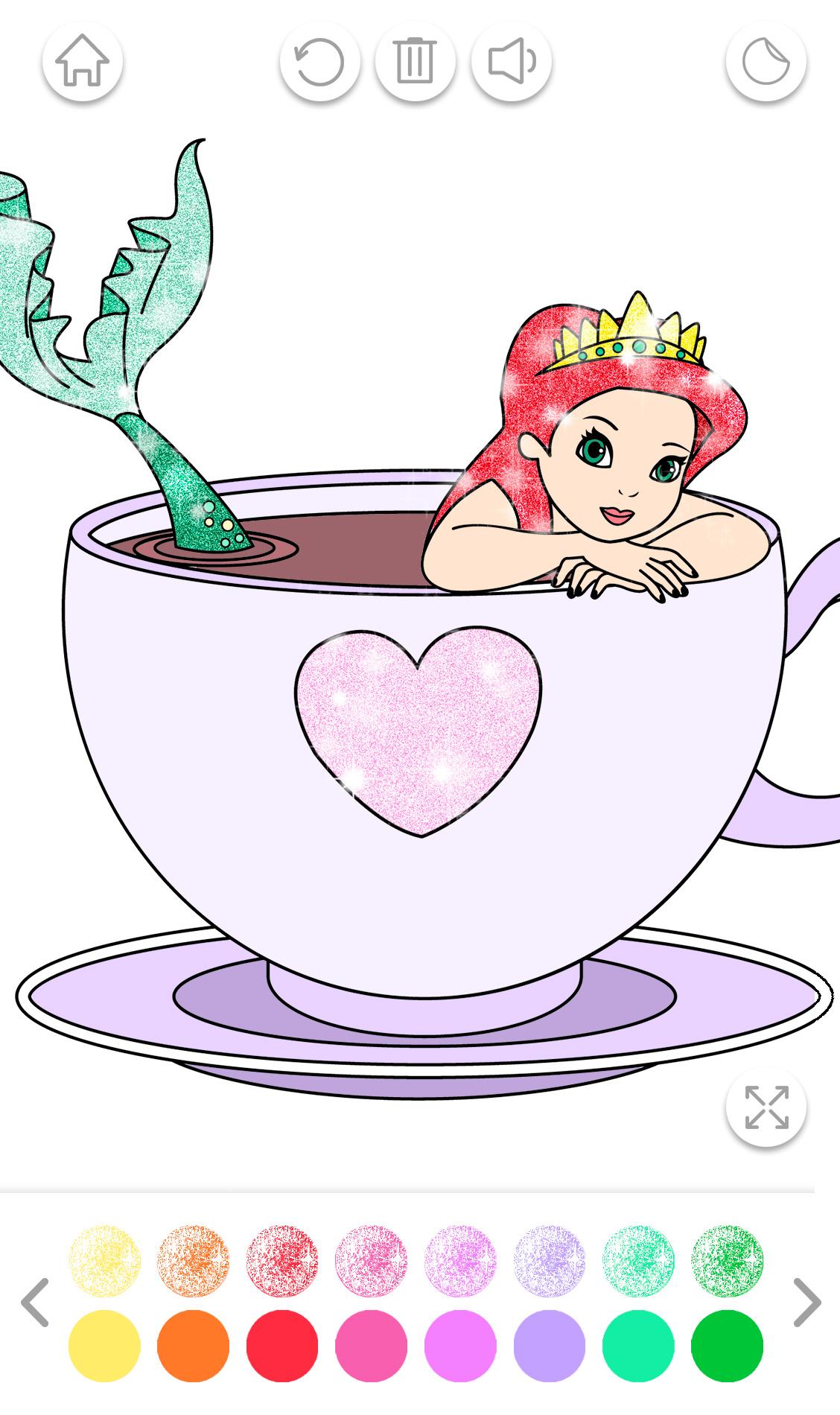 اسکرین شات 4 برنامه Mermaid Coloring Page Glitter
