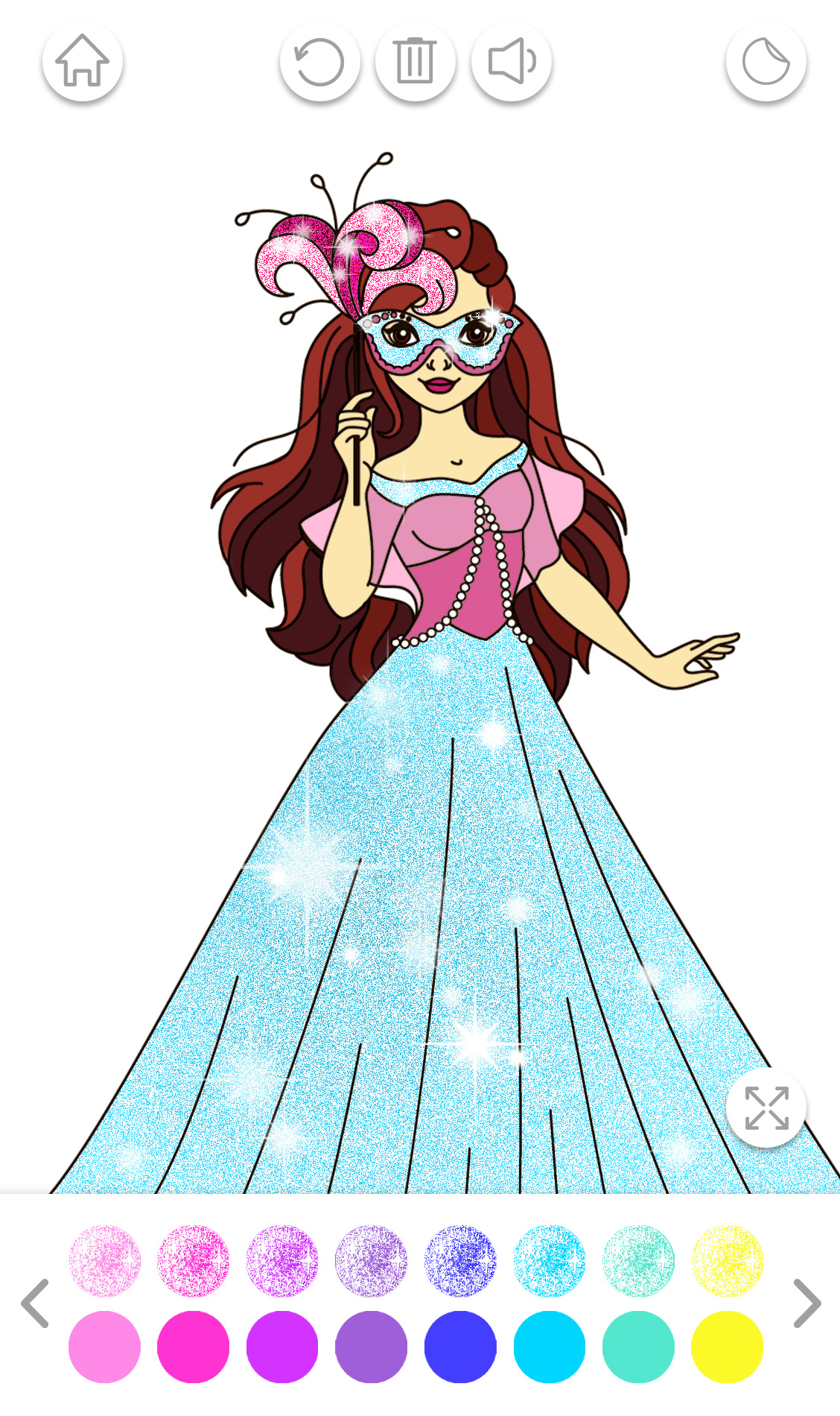 اسکرین شات 3 برنامه Princess Coloring Book Glitter