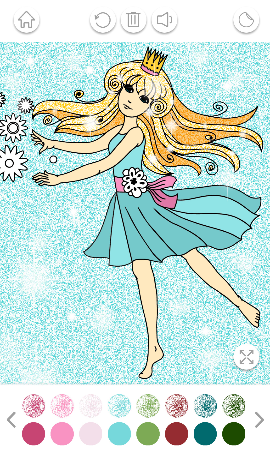 اسکرین شات 4 برنامه Princess Coloring Book Glitter