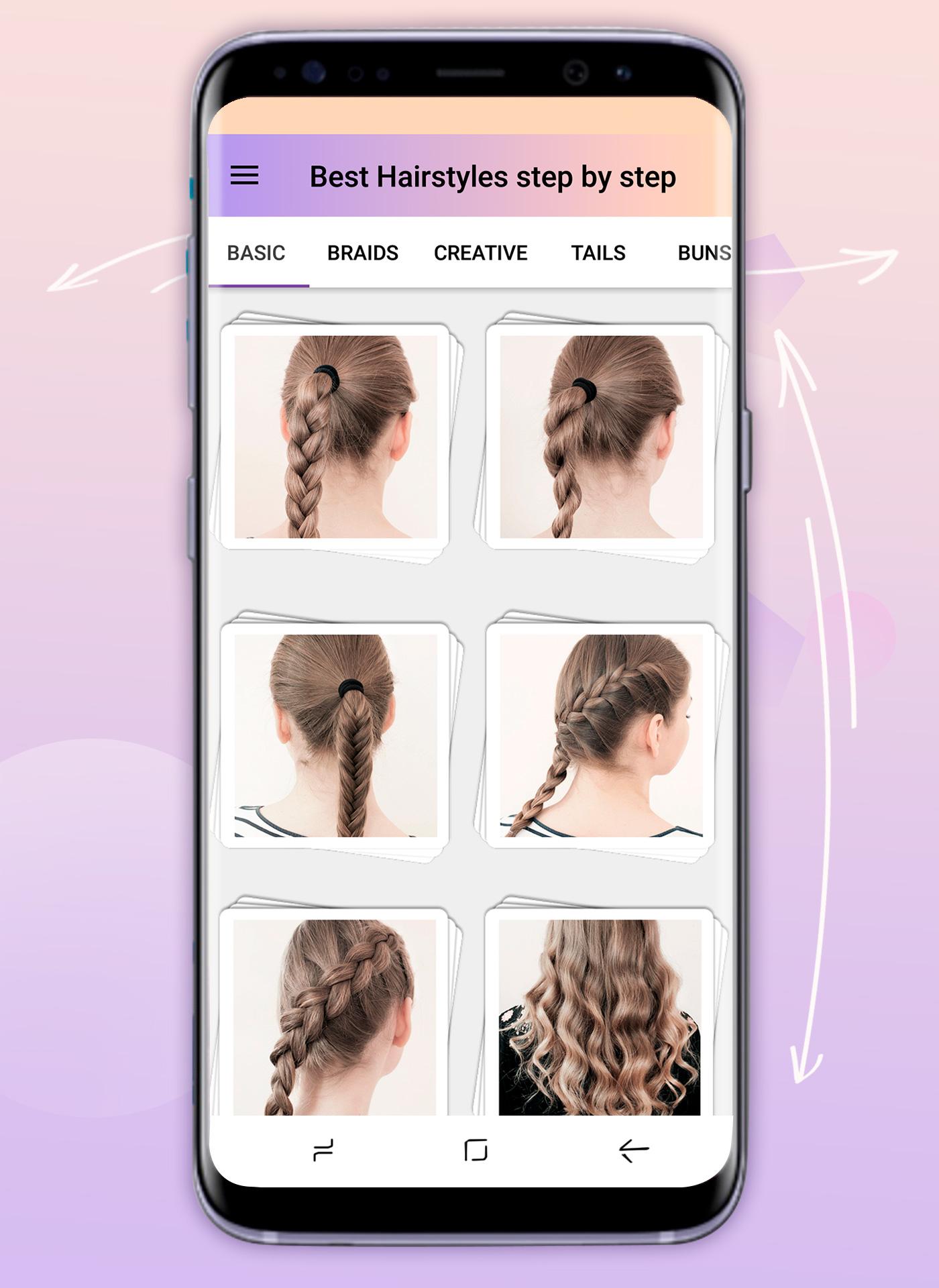 اسکرین شات 2 برنامه Hairstyles step by step