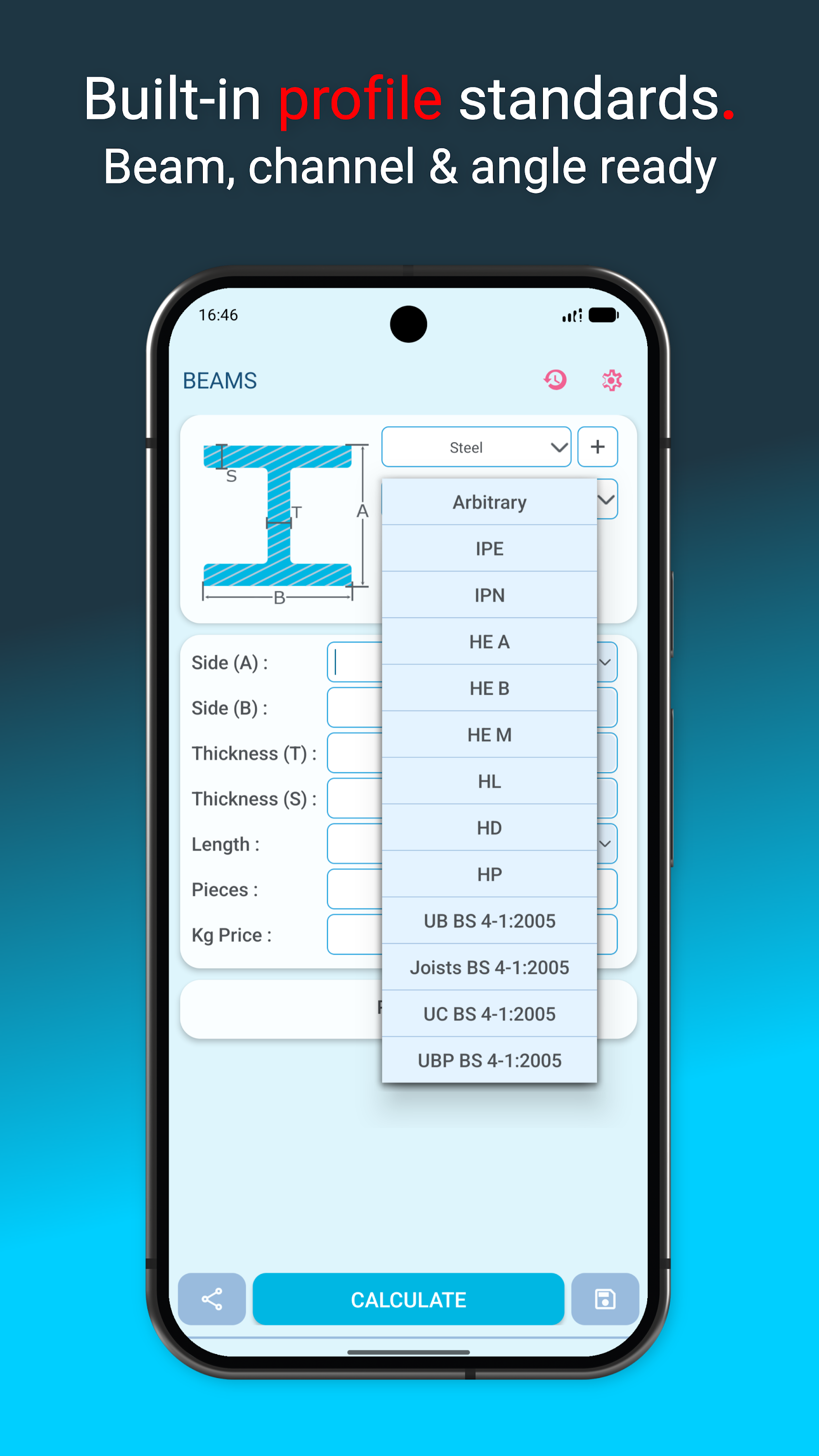 اسکرین شات 4 برنامه Metal Weight Calculator