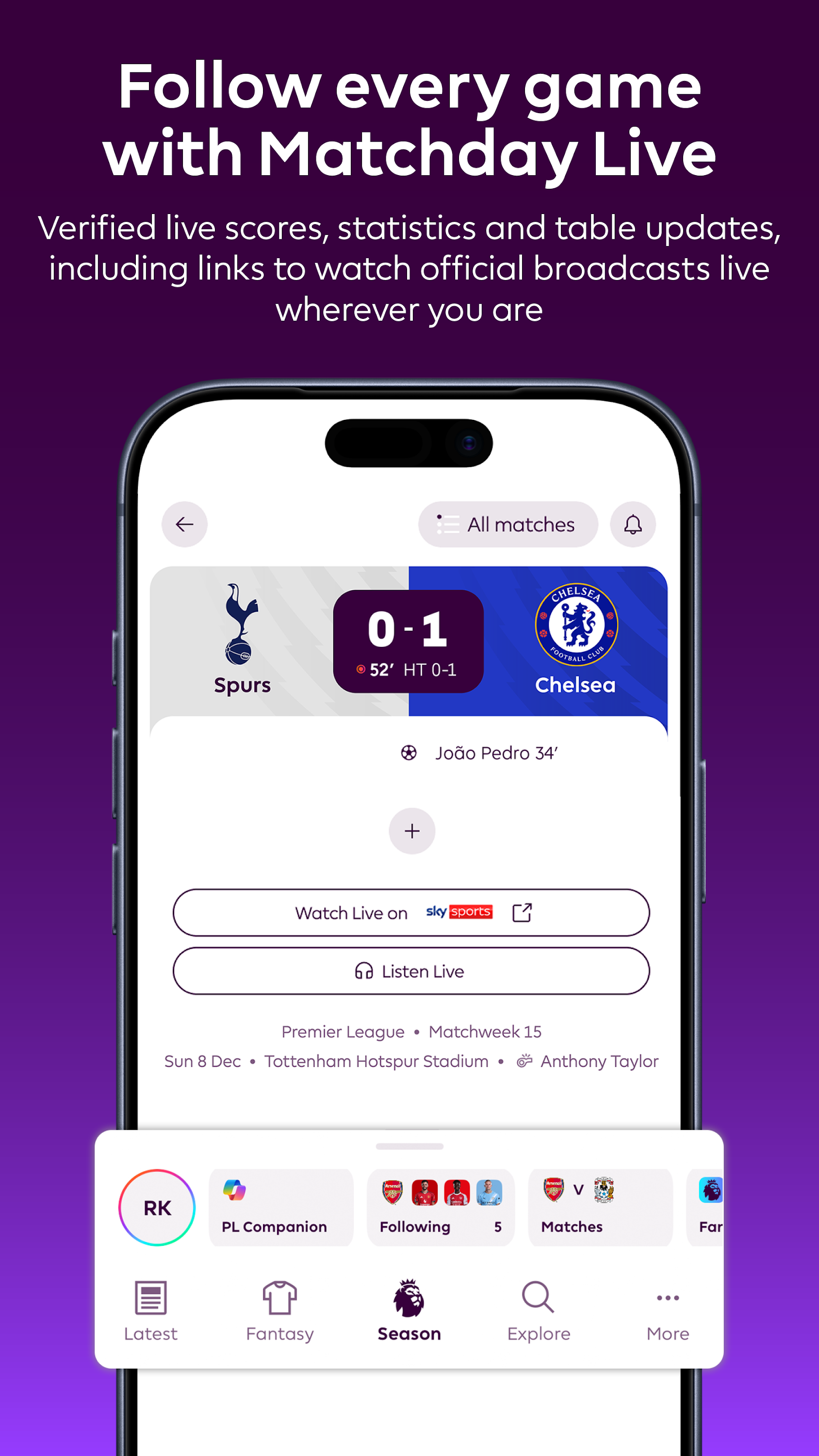 اسکرین شات 4 برنامه Premier League - Scores, News
