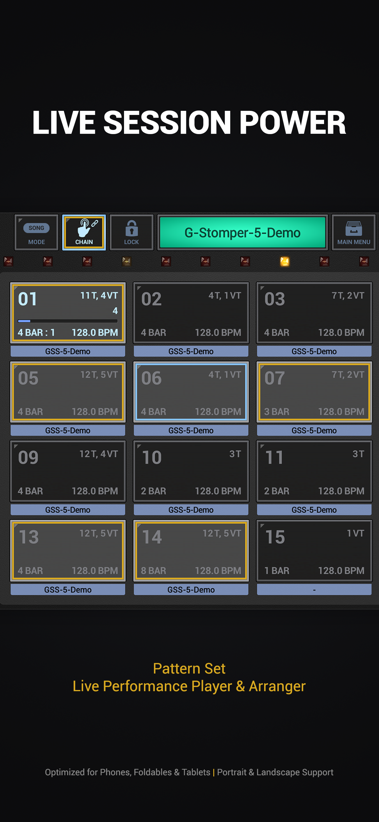 اسکرین شات 1 برنامه G-Stomper Studio Demo: DAW