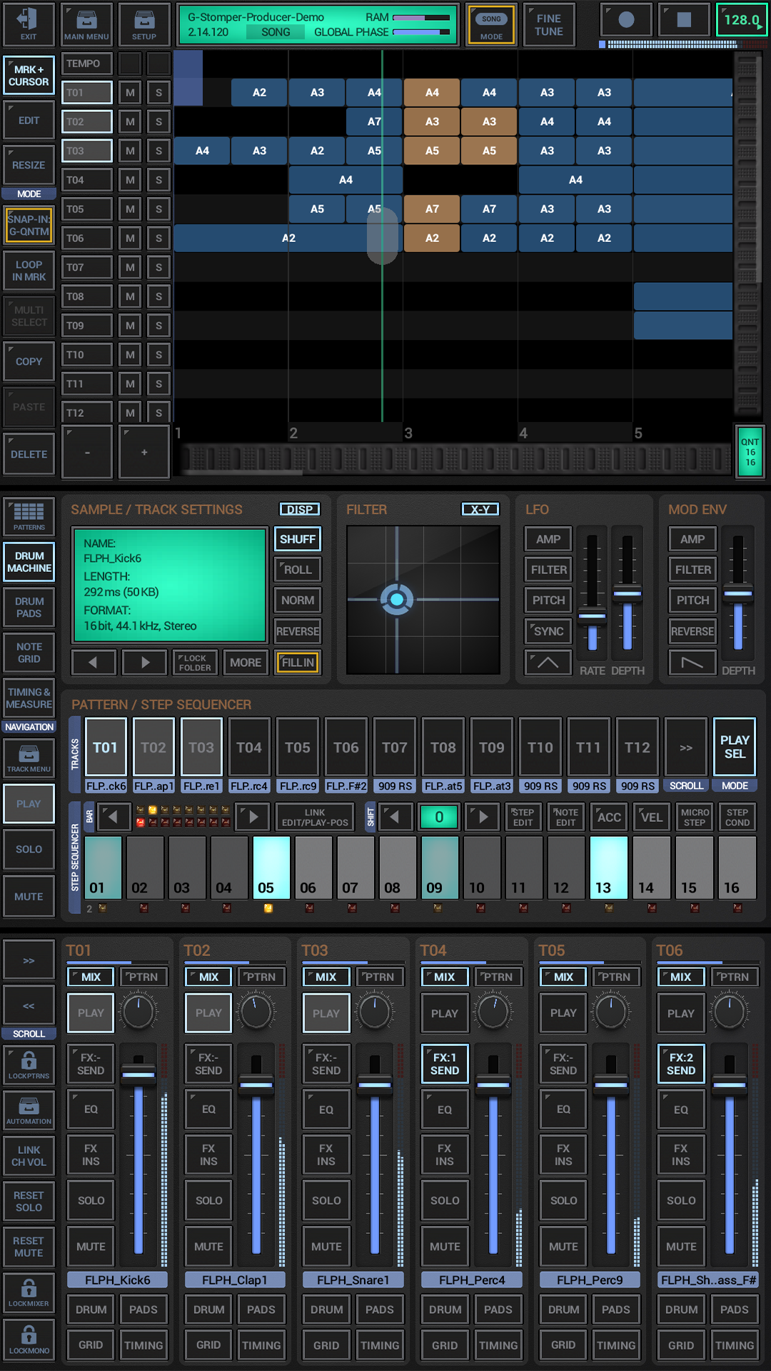 اسکرین شات 1 برنامه G-Stomper Producer Demo